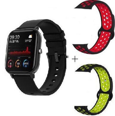 P8 Smart Watch Android Heart rate Blood Pressure Smartwatch Fitness Bracelet Sport Watches Men Women for IOS xiaomi huawei: black add 1