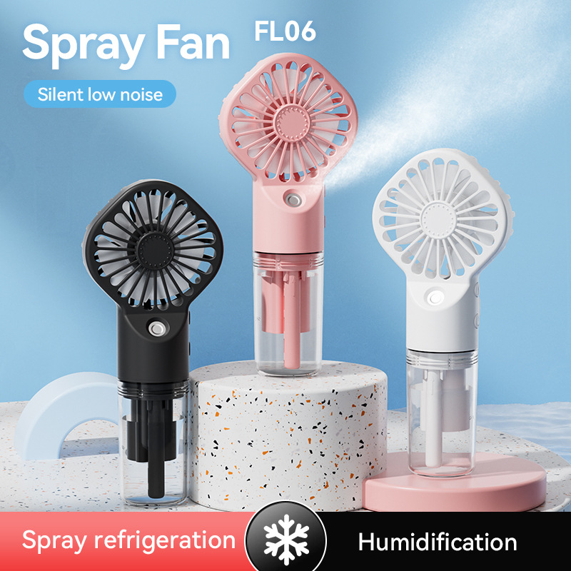 2025Portable Humidifier Fan Mini Handheld Mist Fan Portable USB Rechargeable Handheld Fan Water Spray Hand Fan Outdoor Small Fan