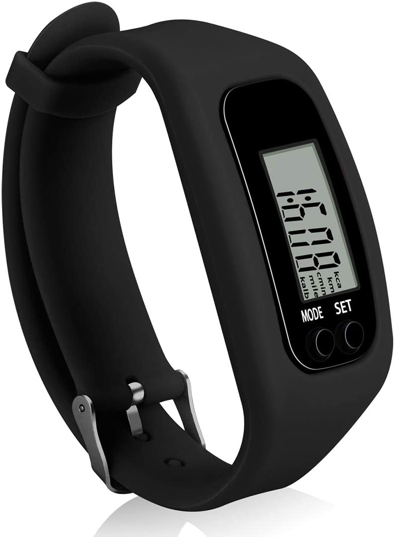 Fitness Tracker Horloge, Eenvoudig Bediening Walking Running Stappenteller Met Calorie Branden En Stappen Tellen: Black