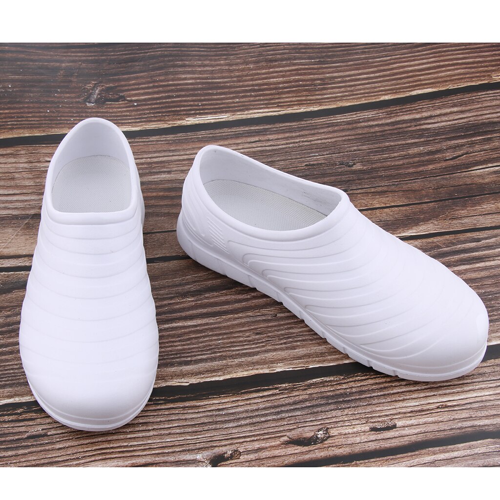 Zapatos de trabajo de enfermera para mujer, calzado antideslizante para Chef, cocina, Hospital, zapatos de trabajo de seguridad, blanco y negro: White 38 37
