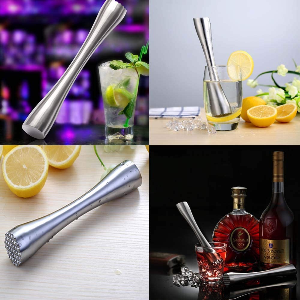 Stainless Steel Wine Mixing Stick Cocktail Muddler Shaker With Crushing Hammer DIY Drink Fruit Mojito Crushed Ice Barware Tool
