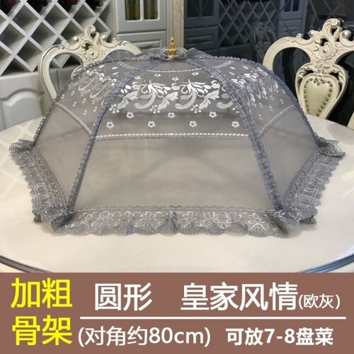 Dish cover good folding food cover dish cover large food umbrella cover lace: R43-80cm