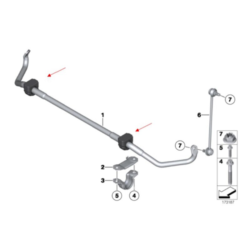 Stabilisatorstangbus vooras links en rechts 31356777933 voor bmw  f10 f11 f12 520d 520i 528i 640i