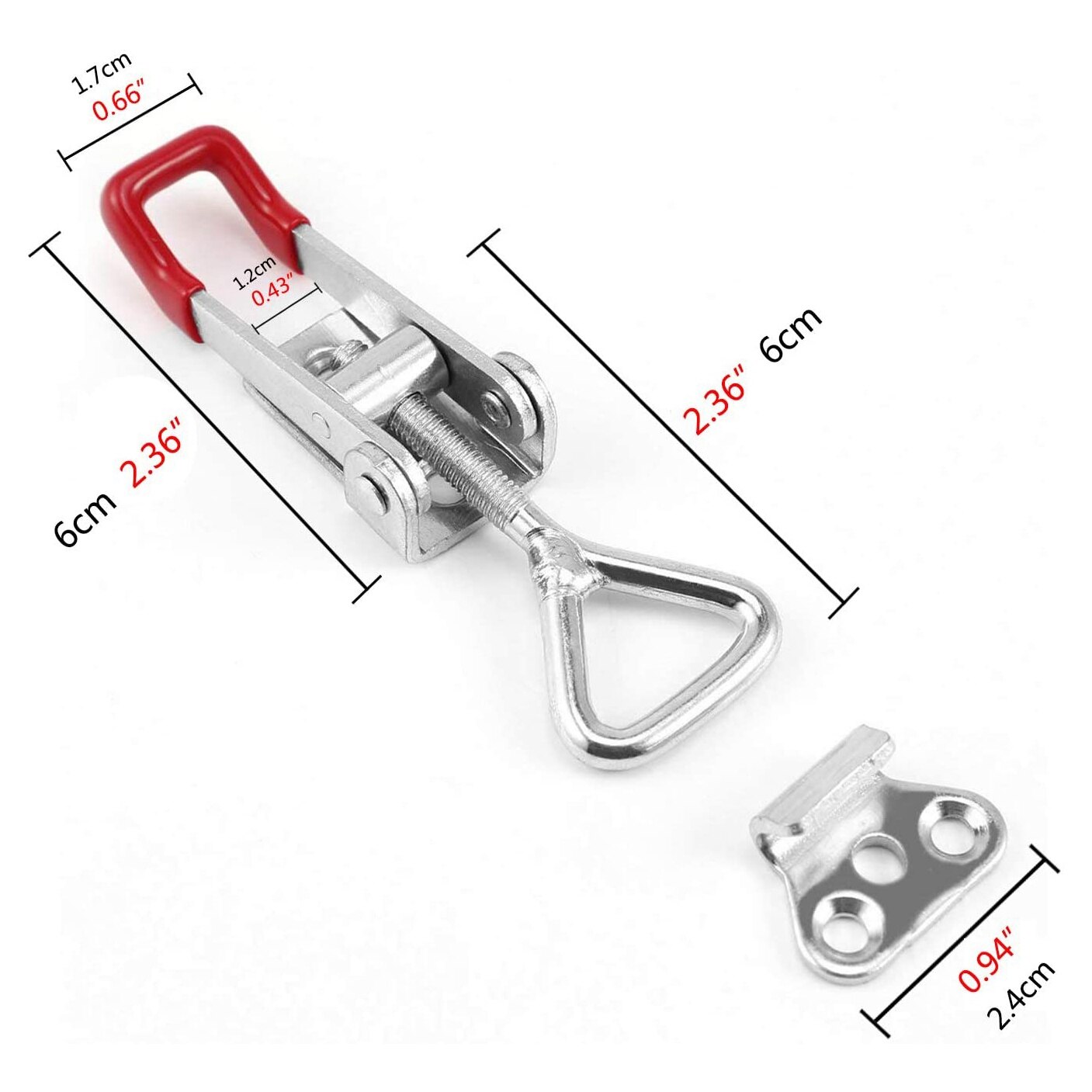 4Pack 550Lbs Adjustable Toggle Clamp GH-4002 Style Toggle Latch Hasp Clamp for Door Quick Release Pull Latch