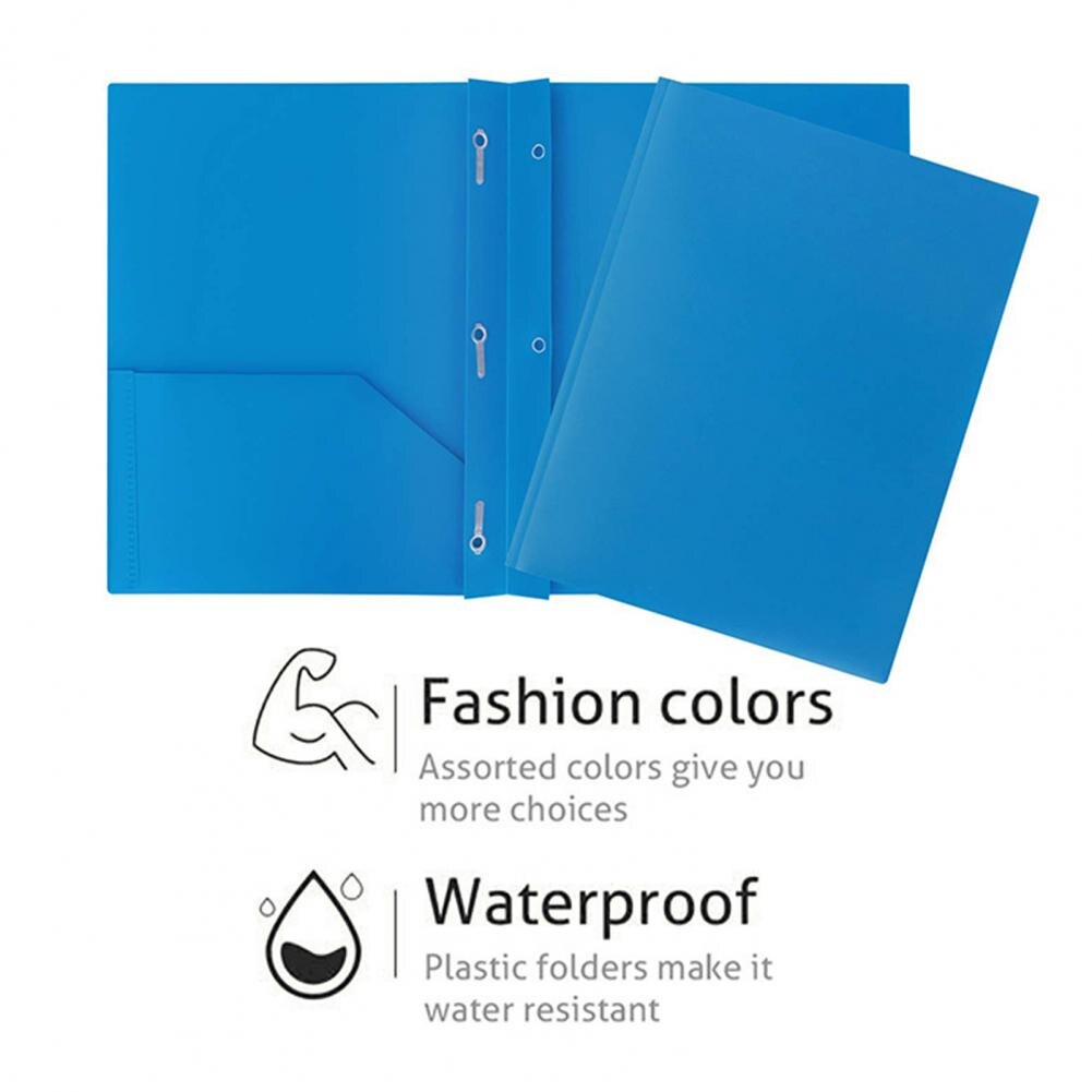 6Pcs/Bag Waterproof File Folder Foldable Anti-scratch Plastic Organized Document Folder Office Supplies