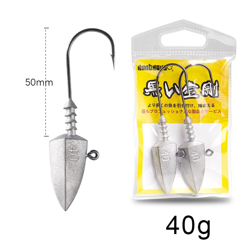 Hunthouse soft lure 5g 10g 15g 20g fishing lead head screw head jig head for big shad fishing tool fishing equipment: 313-40g