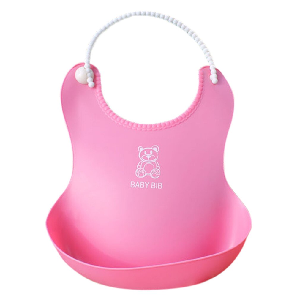 Schattige Baby Slabbetjes Kids Jongens Meisjes Waterdicht Feeding Slabbetjes siliconen Schort Speeksel Handdoek Bib Kiel Bib Cartoon Speeksel Handdoek Verstelbare: Roze