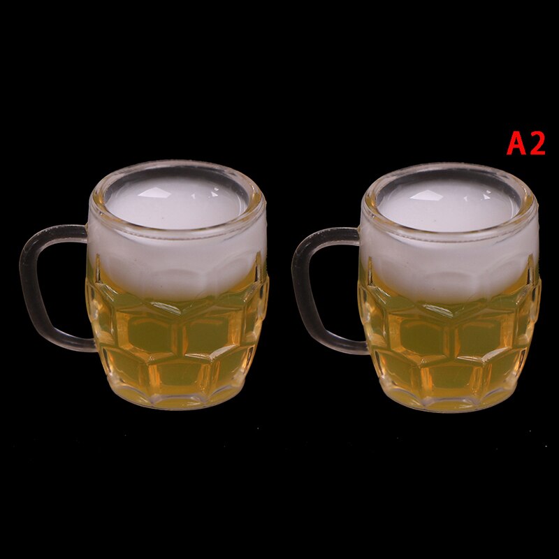 2/4Stck Mini 1/12 Puppenhaus Bahre Tasse Simulation Möbel Wein Glas Becher für Puppe Haus Dekoration Zubehör: 2