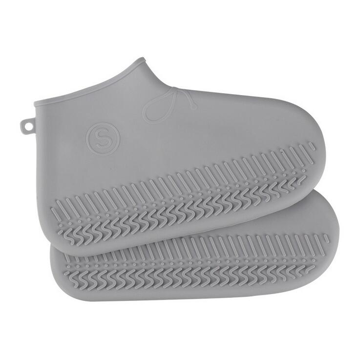 Herbruikbare Waterdichte Schoen Covers Fietsen Regen Overschoenen Siliconen Elastische Schoenen Cover Bescherm Unisex Schoenen Accessoires Dust Covers: GRAY / M