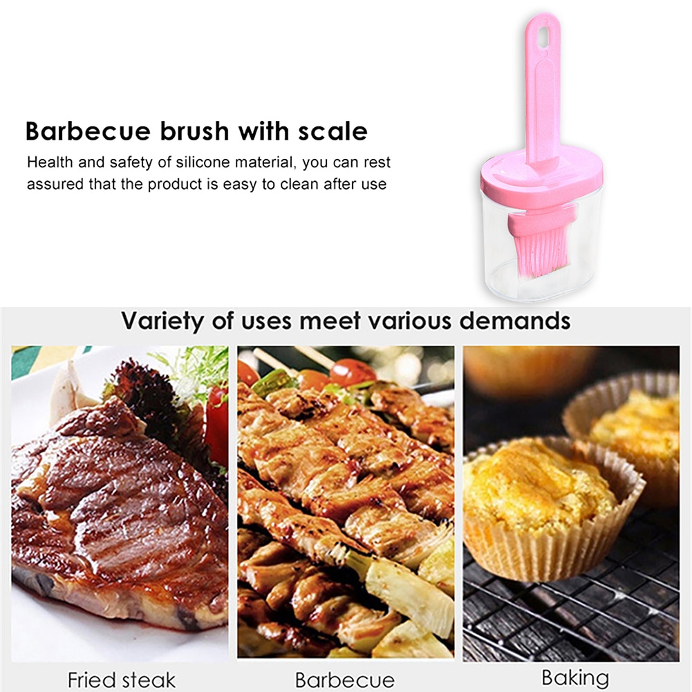 Silicone Oil Bottle Brush High Temperature Resistant Integrated With Cover With Bottle Of Barbecue Baked Oil Brush Kitchen Tool