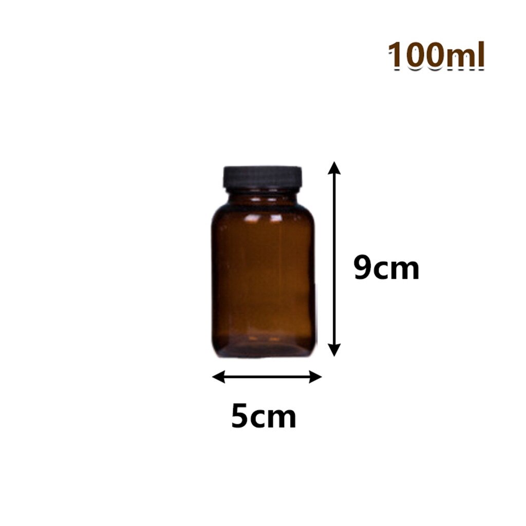 Dark Brown Wide Mouth Glass Bottle Lightproof Health Products Separate Bottling Brown Glass bottle Different Size: E