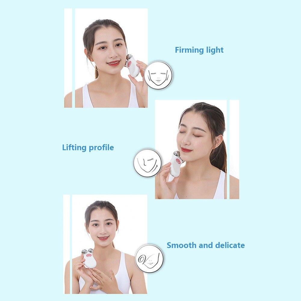 Face Lifting Microcurrent Roller Massager Skin Tightening Anti Wrinkle BIO Micro Current Facial Lift Care Beauty Device