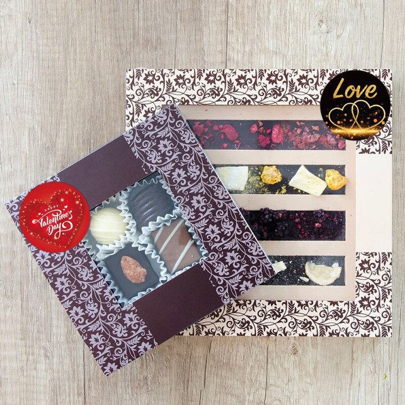 50-500pcs Love Heart Labels Stickers i love you Valentine's Day Stickers Heart Thank You Sealing Labels Birthday Party Tag