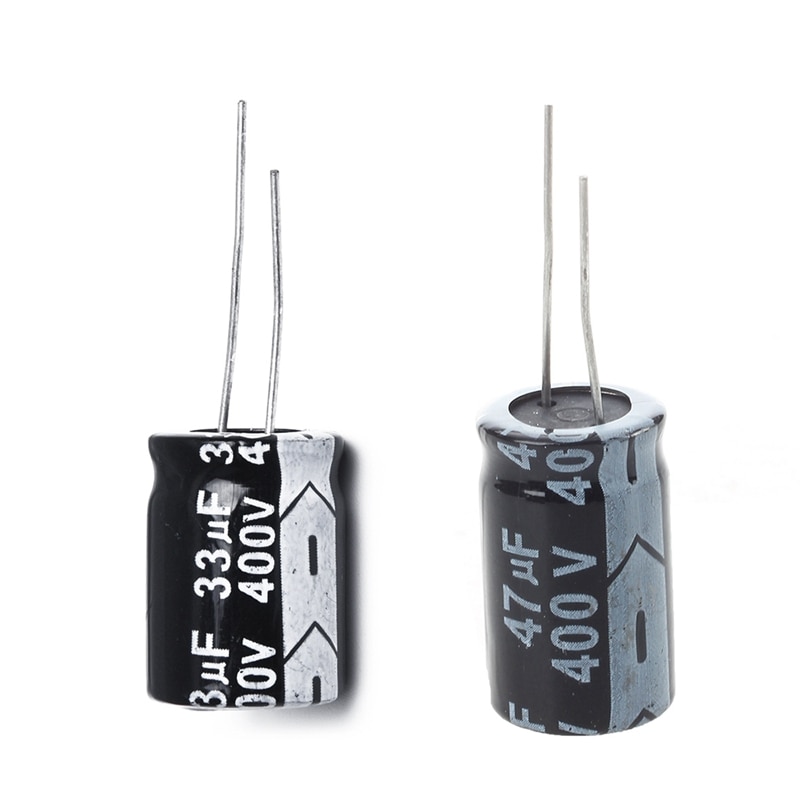 Condensateur électrolytique en aluminium 400V noir, 15 pièces, 33UF et 47UF: Default Title