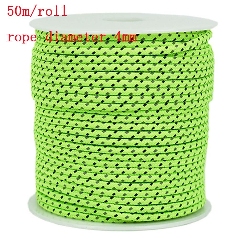 10/50m telt reflekterende linje udendørs camping fluorescerende nylon lysende telt line camping ledning telt tilbehør: B