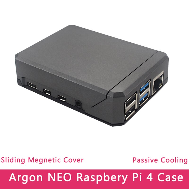 Voor argon neo voor raspberry  pi 4 behuizing aluminium metalen behuizing schuifnetisch deksel passieve koeling siliconen koellichaam