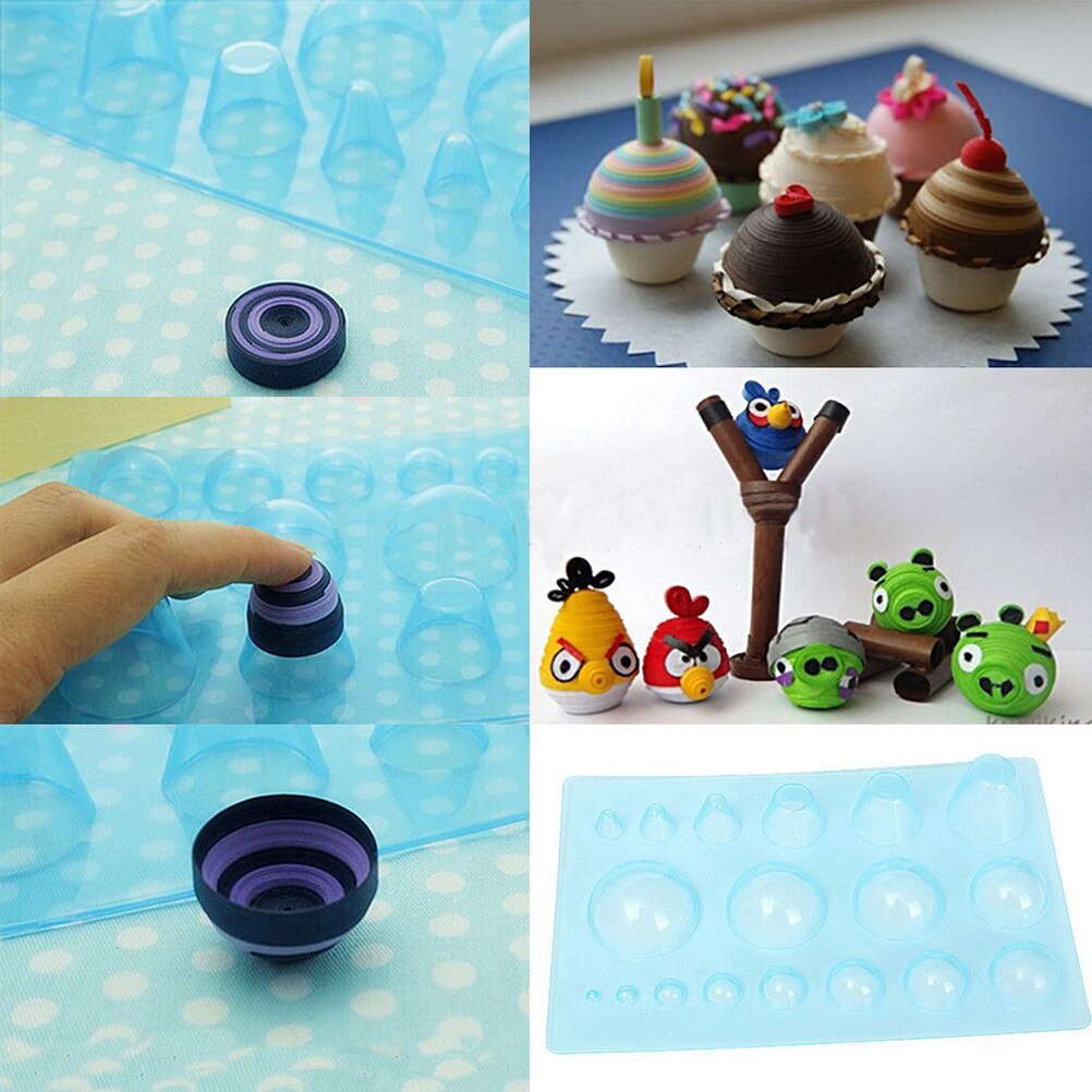 Molde de filigrana de papel de plástico, domos de Media bola para manualidades, trabajos artísticos, herramientas de decoración de colección de recortes, conjunto de matemáticas para niños