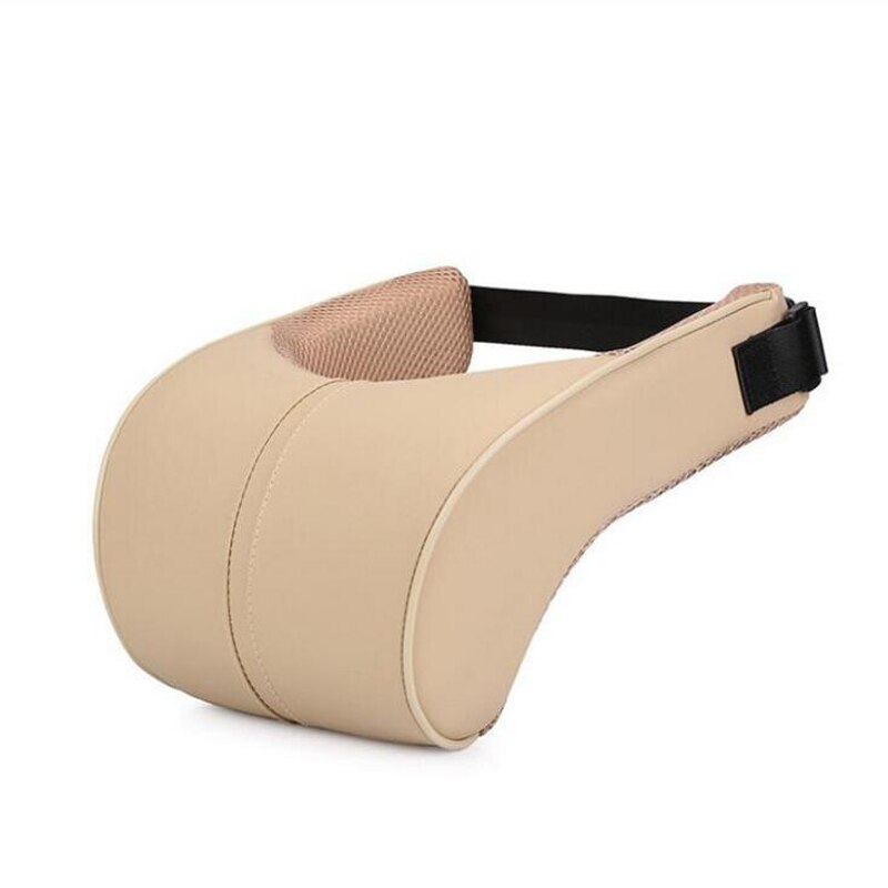 PU cuir Auto voiture cou oreiller mémoire mousse voiture oreiller cou reste siège appuie-tête coussin de: beige