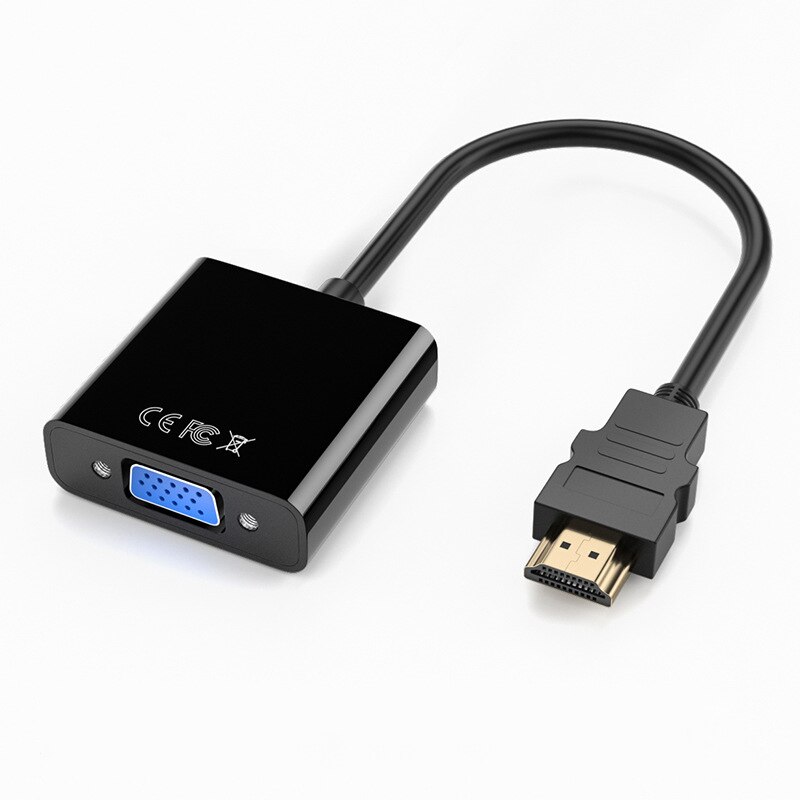 Hdmi Naar Vga Adapter Digitaal Naar Analoog 1080P Hdmi Naar Vga Converter Kabel Voor Xbox PS4 Pc Laptop Tv box Voor Projector Display Hdtv: Black