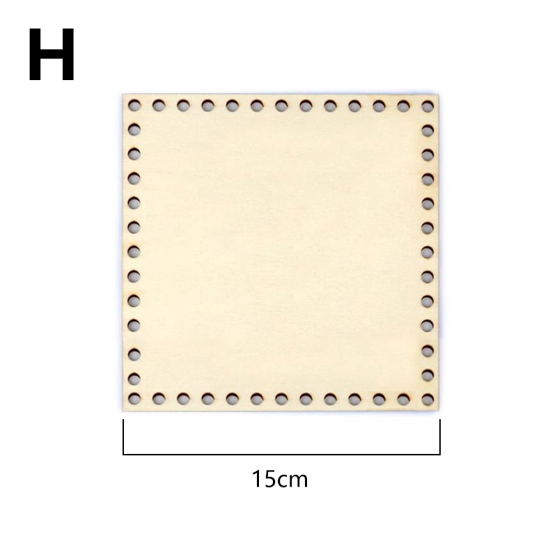 1Pc Houten Haak Mand Base Onvoltooide Blanco Ronde Kruissteek Gesneden Hand Geweven Diy Ambachten Baske Houten Ronde bodem: Dark Gray