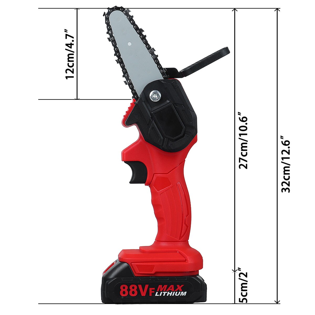 Mini sierras de cadena eléctricas de 88V, motosierra de poda, sierra de corte para árboles de jardín inalámbrica, para cortar madera con batería de litio