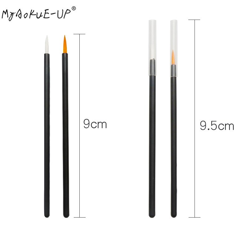 50 st engångs eyeliner penslar ögonskugga eyeliner stav kosmetisk borste ögonfransförlängning kvinnor skönhet sminkverktyg