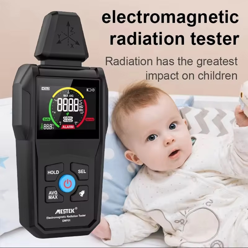 Mestek EMF01 Meter Geiger Detector Electromagnetic Radiation Tester Electric Magnetic Field Scanning Induction EMF Dosimeter