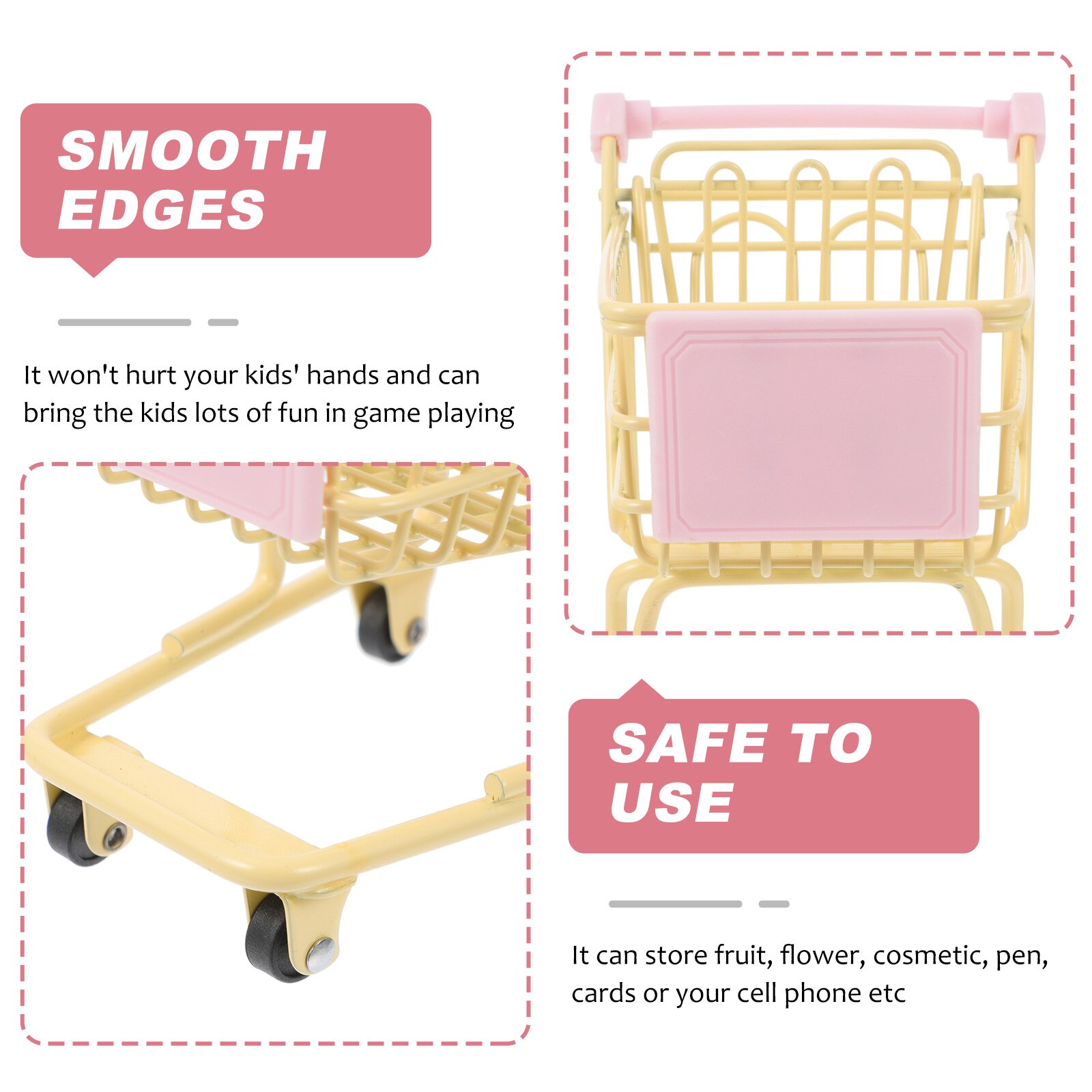 Mini Shopping Cart Decorative Mini Trolley Photography Props Metal Shopping Cart