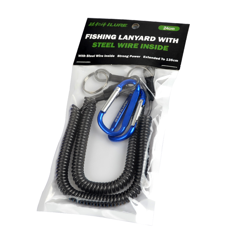 2 stks/partij Lanyards Varen Multicolor Touwen Kayak Camping Veilige Lijnen Draad Vissen Lanyard voor Tangen Lip Grips Pesca Gereedschap: 2pcs blue