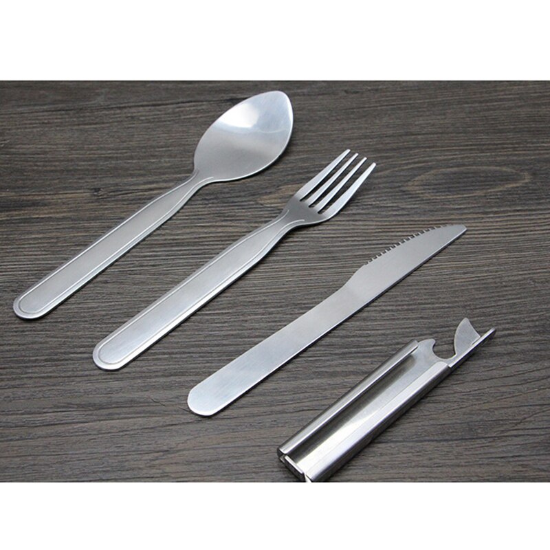 4 stk ske gaffel kniv udendørs service bestik sæt 4 stk spisestel middag knive gafler mad rustfrit stål spisestue sæt  p15 stk.