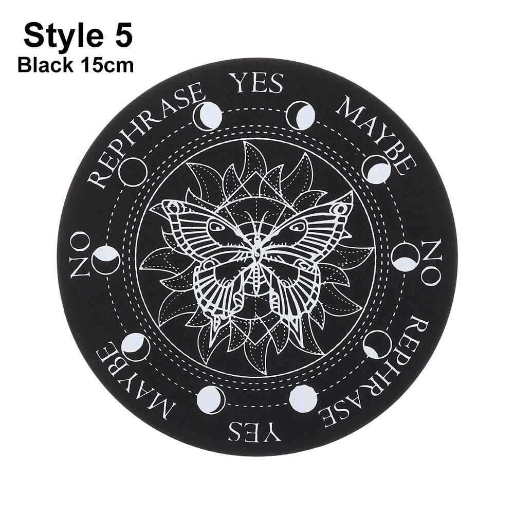 1Pc Slice Houten Slinger Board Met Sterren Zon Maan Voor Waarzeggerij Bericht Carven Decoratie Wall Art Home Decoration: Style 5-Black 15cm