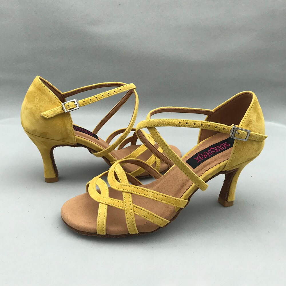 7.5 centimetri tacco Scarpe Da Ballo Latino Scarpe Per le scarpe Da donna Salsa practice scarpe comode scarpe da ballo MS6228YS in Vera pelle