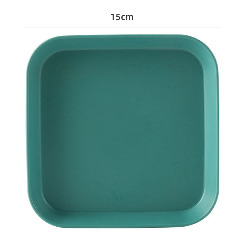 Plastic Voedsel Saus Schotel Leuke Ronde Snacks Fruitschaal Vierkante Dessertbord Keuken Huishoudelijke Dienblad Gerechten Afvoer Rack Set: Square green