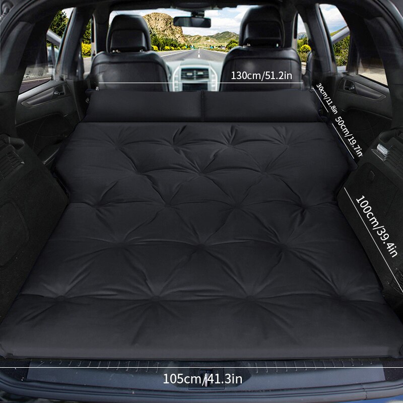 Shibu Automatic inflatable bed SUV dedicated car travel bed trunk air cushion off-road vehicle car mattress car bed: Double-black
