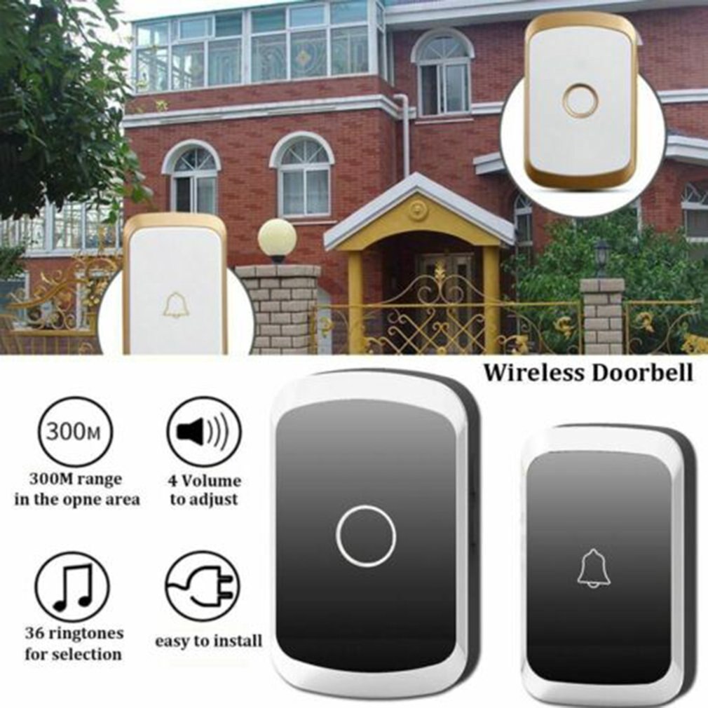 LED Door Bell Wireless Doorbell Battery Powered 36 Tune Songs 1 Remote Control 1 Wireless Home Security Smart Doorbells