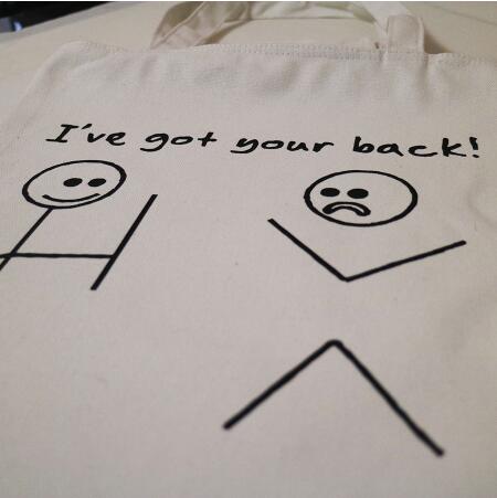 i've got your back Canvas Tote Bags Shopping Aesthetic Unisex Stylish With Zipper Pocket Unisex Travel Bags