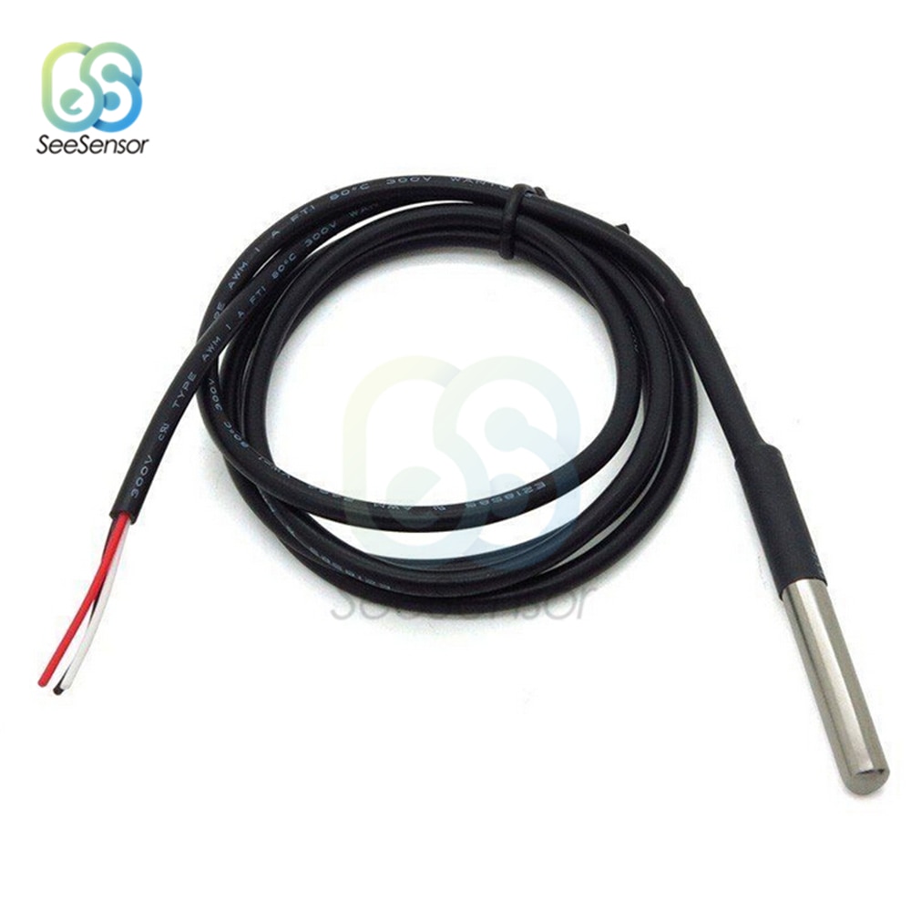 100cm DS1820 Stainless Steel Waterproof DS18b20 Temperature Probe Digital Temperature Sensor For Arduino