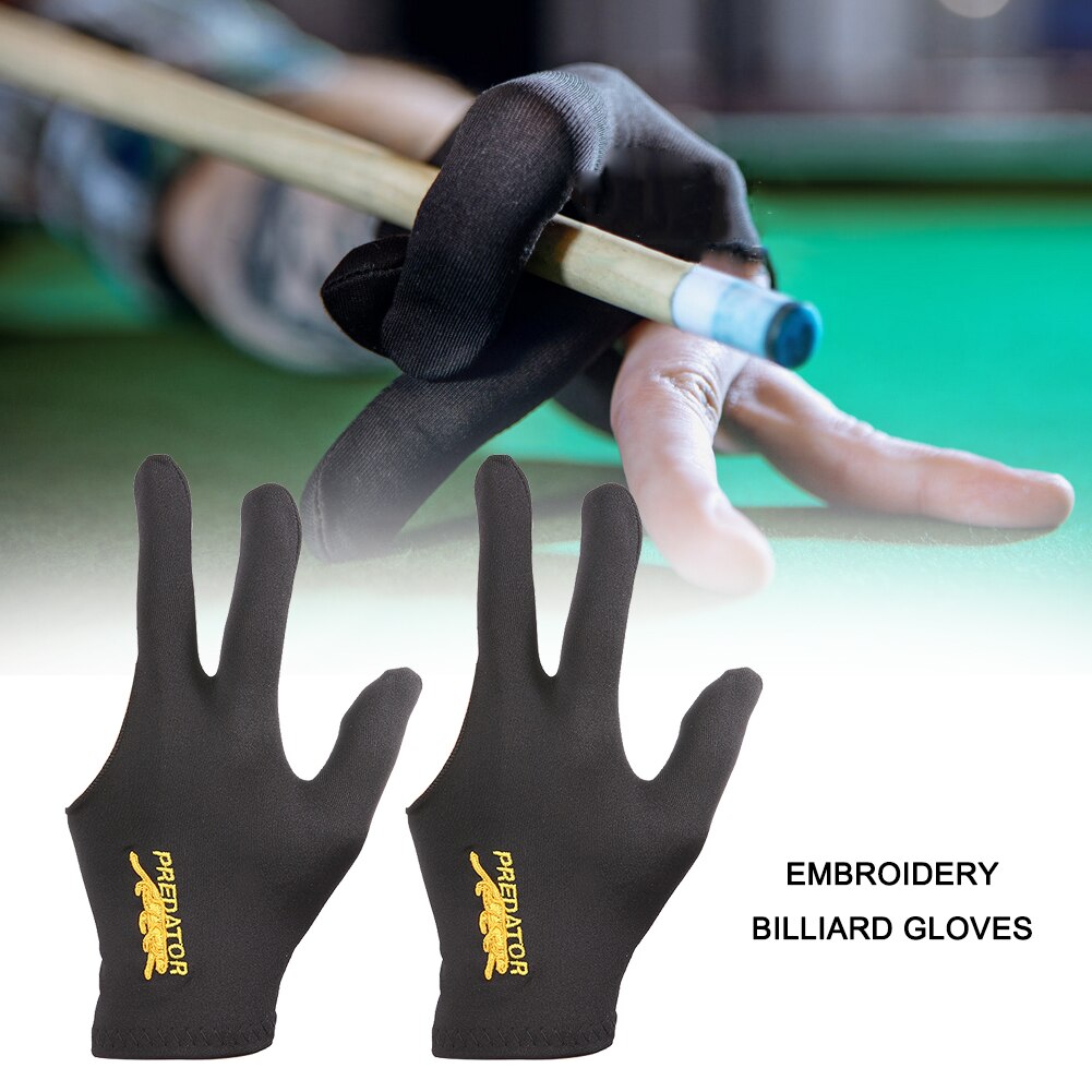 2 stück dreifinger-snooker-billard-queue-handschuhe aus lycra-gewebe mit stickerei für die linke hand, offenes billard, fitnesszubehör