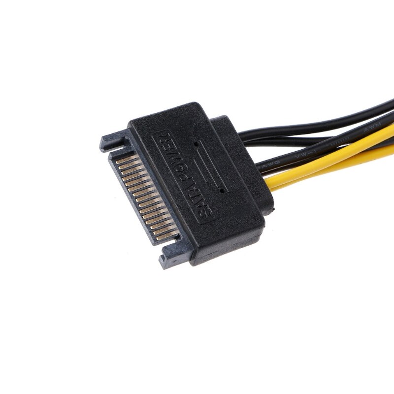 Ootdty Enkele 15Pin Sata Mannelijk Naar 8Pin (6 + 2) pci-E Mannelijke Videokaart Voeding Kabel 20 Cm