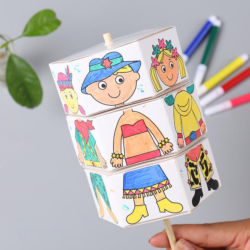 freundlicher DIY Drehbare Handgemachte Spielzeug Kleidung Malerei Kleid hoch freundlicher Kunst Handwerk Farbe Füllung Zeichnung Spielzeug Kindergarten Liefert
