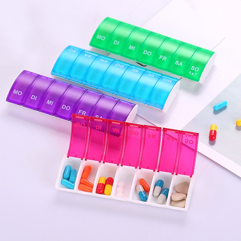 7 dages ugentlig pilleorganisator tablet pilleopbevaringsboks plastik medicinæske splittere sdfa 88