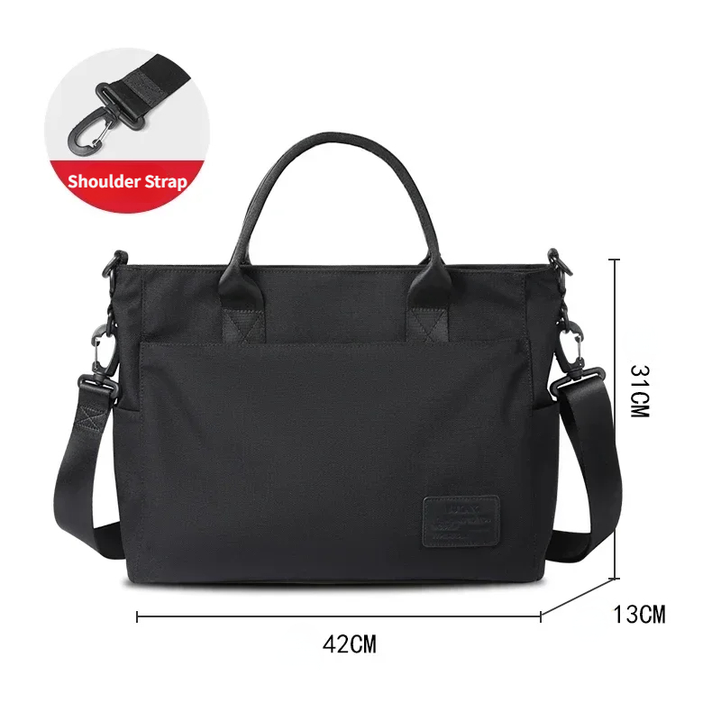 Bjiax Männer Aktentasche Geschäft pendeln große Kapazität Büro tasche einfache und langlebige eine Schulter überqueren Karosserie Männer Computer tasche: Schwarz