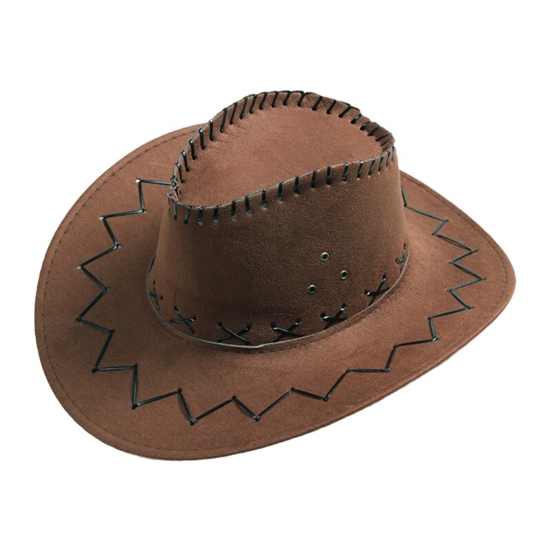 Retro Jazz Hat Wide Brim Trendy Basin Hat Unisex Vintage Western Cowboy Hat All-match Outdoor Sun Protection for Men Women: Light Coffee