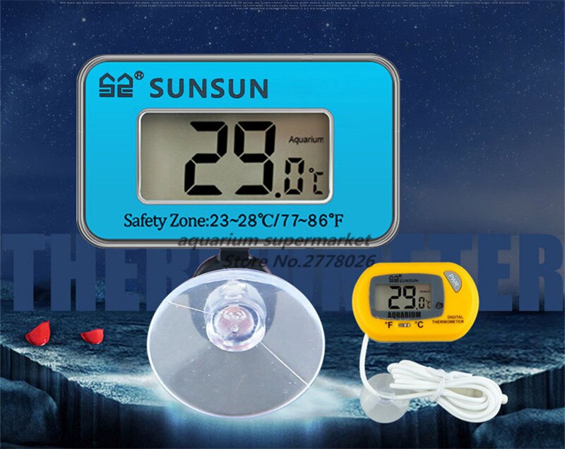 Hongyi 1 Stuk Aquarium Thermometer 3-In-1 Thermometer Elektronische Thermometer Ingebouwde/Externe Thermometer voor Aquarium