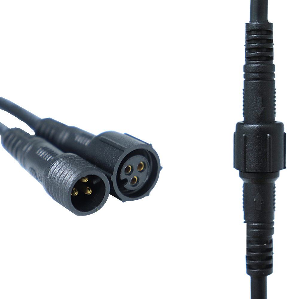 Conector Led impermeable macho a hembra, 5/10/20/50/100 pares, 2 pines/3 pines/4 pines/5 pines, Cable negro para tiras de luces Led