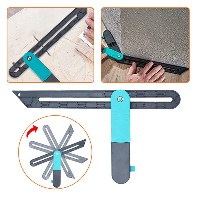 Adjustable Angle Ruler with Lock,Fast Marking Woodworkers Accessories Contour Edge Rule Goniometer Gauge Measure Tool