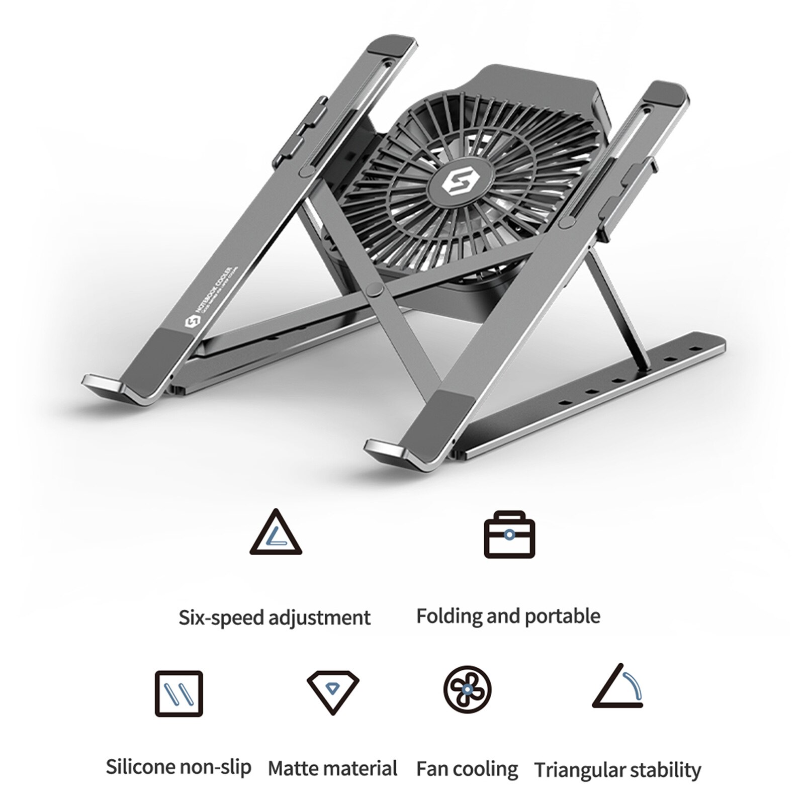 Foldable Desktop Laptop tablet Stand With Cooling Fan Heat Dissipation For HP DELL MacBook Air Pro Stand Notebook Holder Cooler