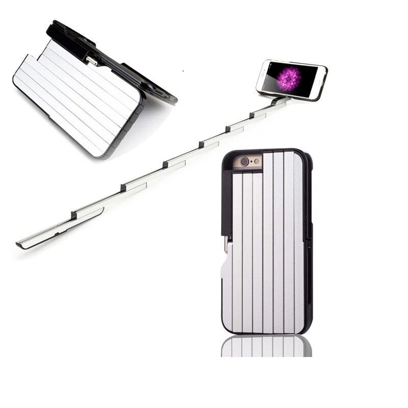 3in1 Selfie Stick w/ Aluminum Cover For Iphone 8/7/6s Plus Foldable selfie With Case & Bluetooth Remote Shutter For Iphone 6S