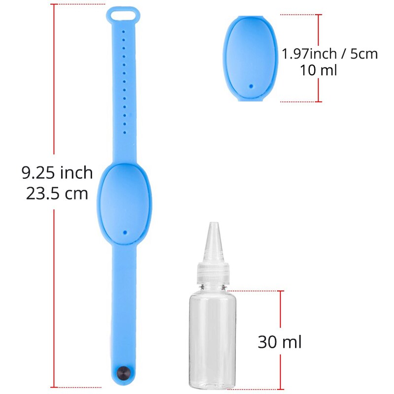 Refillable Hydroalcoholic Gel Dispensing Bracelet Rechargeable Wristband Hand Dispenser Adult Child Disinfectant Hydrogel Wrist