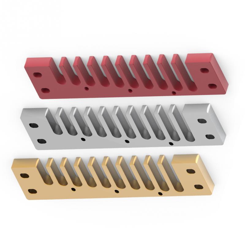 3 Colors Aluminum Alloy 10 Holes Comb Harmonica Part for Hohner Marine Band Crossover and Deluxe